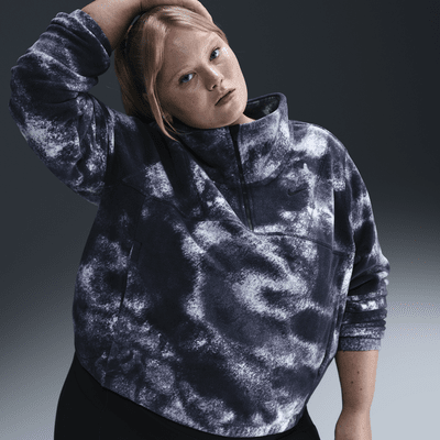 Nike One Women's Therma-FIT Oversized 1/2-Zip Fleece Printed Top (Plus Size)