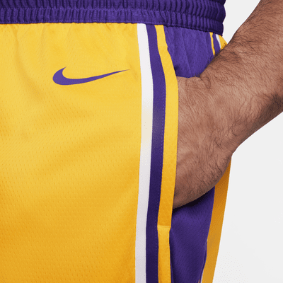 Mens Los Angeles Lakers Nike Lakers NBA Swingman Shorts 21 Purple/Blue