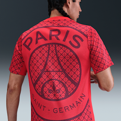 Paris Saint-Germain Academy Pro Deplasman Nike Dri-FIT Maç Öncesi Kısa Kollu Erkek Futbol Üstü