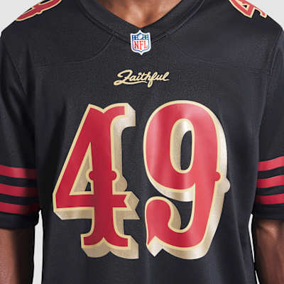 Jersey Nike de la NFL Game para hombre The Faithful San Francisco 49ers Rivalries Collection