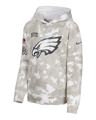 Подростковое худи Philadelphia Eagles Salute to Service Primary Edge Club Big Kids' Nike NFL Pullover Hoodie