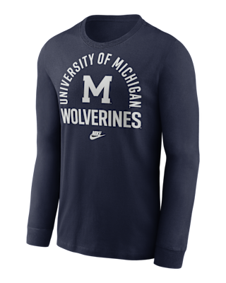Мужская футболка Michigan Legacy Arched Logo Nike College Long-Sleeve