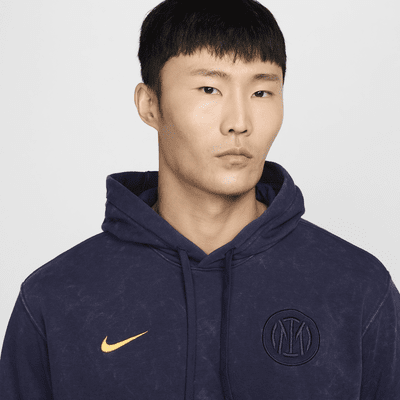 Felpa pullover in French Terry con cappuccio Nike Football Inter Club da uomo – Terza