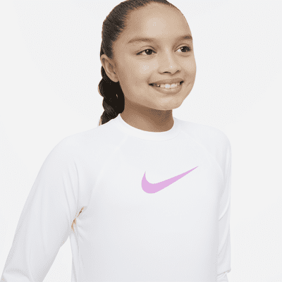 Camiseta Hydroguard de manga larga para niña talla grande Nike Swoosh