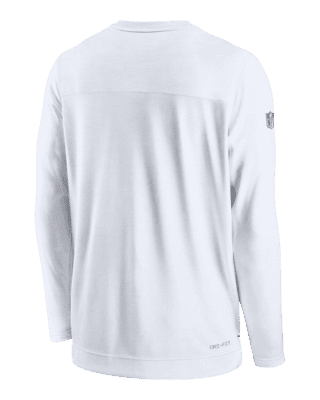 Men's Nike White Miami Dolphins Sideline Performance Long Sleeve T-Shirt