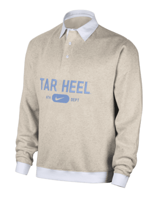 Мужские  UNC Club Fleece Nike College Long-Sleeve Polo