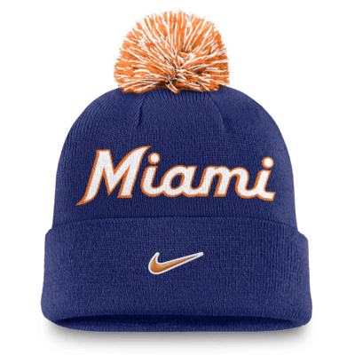 Miami Marlins Peak Men's Nike MLB Cuffed Pom Beanie