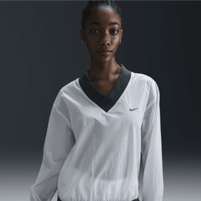 Nike Sportswear Essential UV Bol Dokuma Uzun Kollu V Yakalı Kadın Üstü