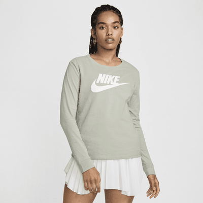 Playera de maga larga con logotipo para mujer Nike Sportswear Essentials