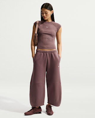 Женские  Nike Sportswear Phoenix Fleece Loose Mid-Rise Barrel Pants