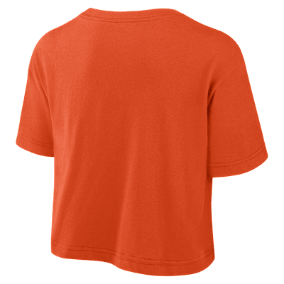 Clemson Athletic Prep Arch Women's Nike Dri-FIT College Cropped T-Shirt