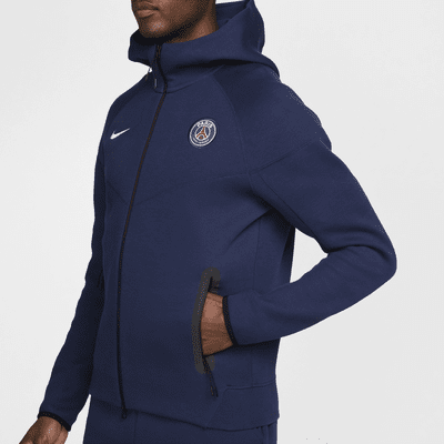 Męska piłkarska bluza z kapturem i zamkiem na całej długości Nike Paris Saint-Germain Tech Fleece Windrunner