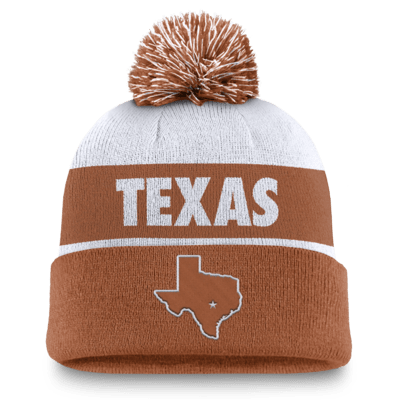 Gorro con dobladillo y pompón universitario Nike para hombre Texas Longhorns Primetime Peak