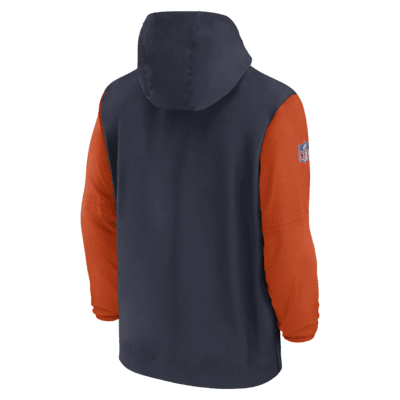 Chicago Bears Sideline Pre-Game Player Men's Nike NFL 1/2-Zip Hooded Jacket