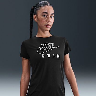 Playera de manga corta para mujer Nike Swim Swoosh Hydroguard