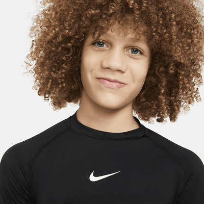 Langærmet Nike Pro Dri-FIT-overdel til større børn (drenge)