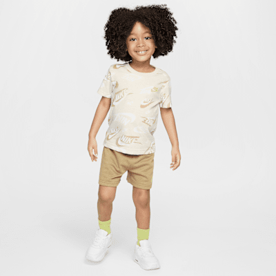 Nike Sportswear Toddler On the Move Printed Tee and French Terry Shorts Set