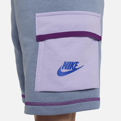 Conjunto de shorts de French Terry para niños talla pequeña Nike Sportswear Reimagine