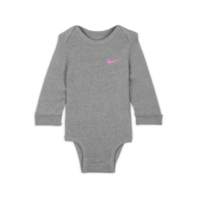 Bodys de manga larga (paquete de 3) para bebé (de 0 a 9 meses) Nike Baby Essentials