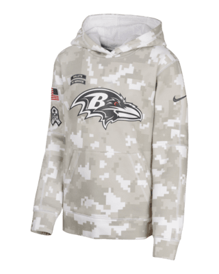 Подростковое худи Baltimore Ravens Salute to Service Primary Edge Club Big Kids' Nike NFL Pullover Hoodie