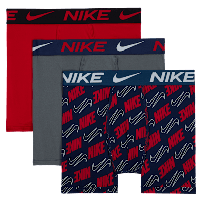 Nike Micro Print Boxer Briefs (3-Pack) Big Kids' Underwear