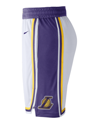 Mens Los Angeles Lakers Nike Lakers NBA Swingman Shorts 21 Purple/Blue