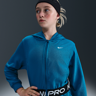 Nike Pro Fleece Big Kids' (Girls') Dri-FIT Full-Zip Hoodie