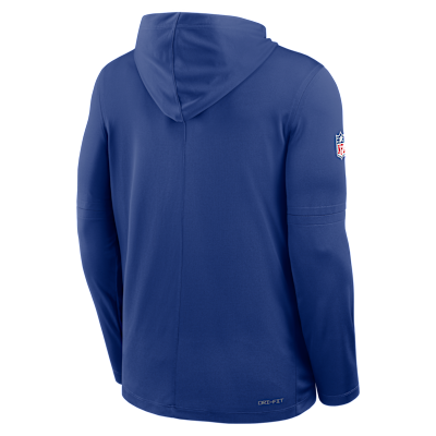 New York Giants Pure Fury Sideline Men's Nike Dri-FIT NFL Long-Sleeve Hooded Top