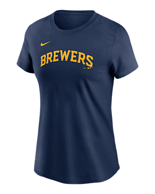 Женская футболка Christian Yelich Milwaukee Brewers Fuse Nike MLB