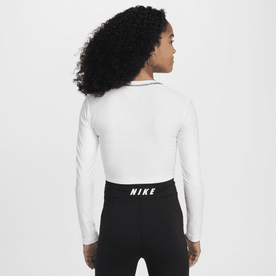 Crop top à manches longues Nike Sportswear pour fille