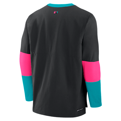 Chamarra sin cierre Nike Dri-FIT de la MLB para hombre Miami Marlins Authentic Collection City Connect Player