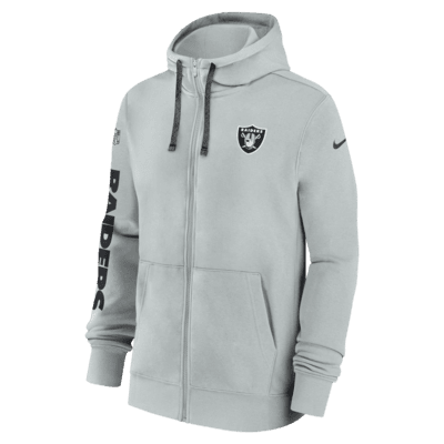 Sudadera con gorro de cierre completo Nike para hombre Las Vegas Raiders Sideline Team Issue Club