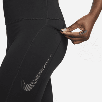 Leggings con gráfico de 7/8 de tiro medio con bolsillos para mujer Nike Fast