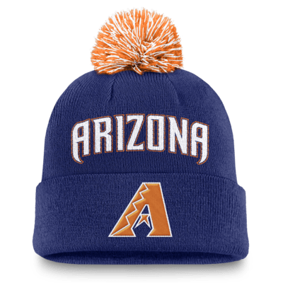 Gorro con dobladillo y pompón Nike de la MLB para hombre Arizona Diamondbacks Peak