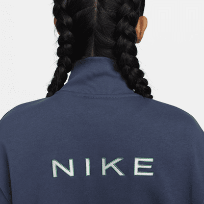 Nike Sportswear Women's Oversized 1/2-Zip Crop Fleece Sweatshirt. Nike SG