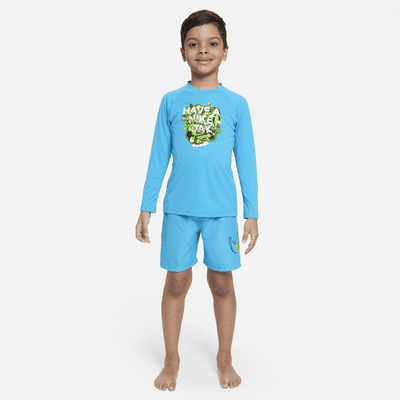 Playera de manga larga de natación Hydroguard para niño talla pequeña Nike Dri-FIT