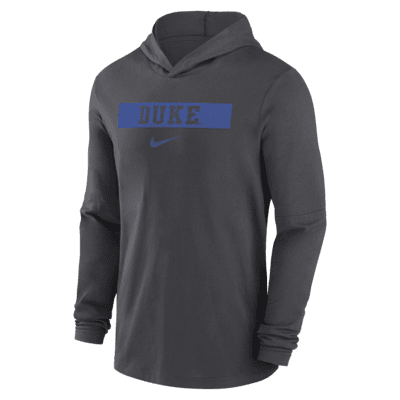 Playera de manga larga universitaria Nike Dri-FIT con gorro para hombre Duke Blue Devils Sideline