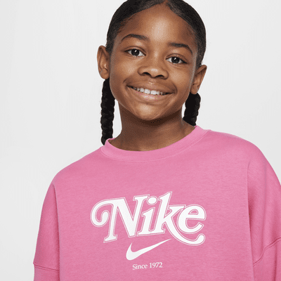 Sweat court en tissu Fleece Nike Sportswear pour fille