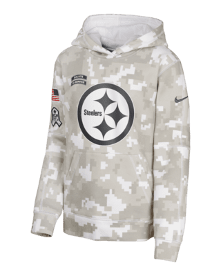 Подростковое худи Pittsburgh Steelers Salute to Service Primary Edge Club Big Kids' Nike NFL Pullover Hoodie