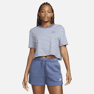 Nike Sportswear Essential Women's Striped Crop T-Shirt. Nike.com
