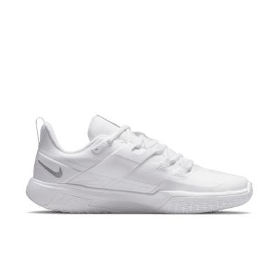 nike women's vapor lite tennis shoes white and metallic silver