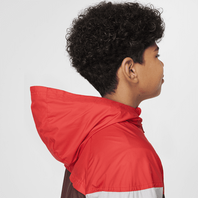 Chamarra Repel con gorro para niños talla grande (talla amplia) Nike Sportswear Windrunner