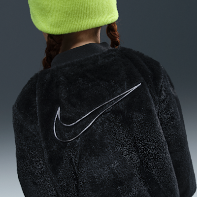 Chamarra bomber de piel sintética infantil Nike