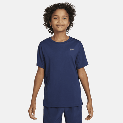 Nike Dri-FIT Miler rövid ujjú edzőfelső nagyobb gyerekeknek (fiúknak)