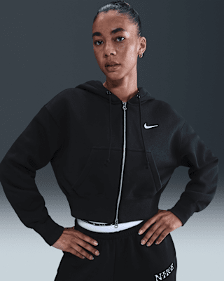 Женское худи Nike Sportswear Phoenix Fleece Loose Full-Zip Cropped Hoodie