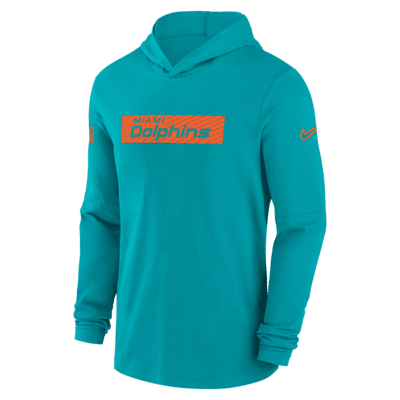 Miami Dolphins Sideline Men's Nike Dri-FIT NFL Long-Sleeve Hooded Top