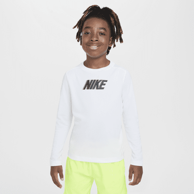 Playera de manga larga para niño talla grande Nike Dri-FIT Multi+