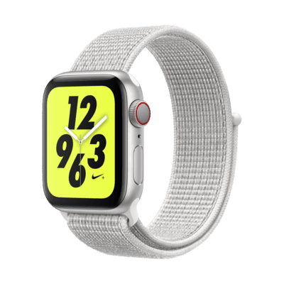 Αθλητικό ρολόι Apple Watch Nike+ Series 4 (GPS + λειτουργία κινητού) με Nike Sport Loop 40 mm σε ανοιχτή συσκευασία