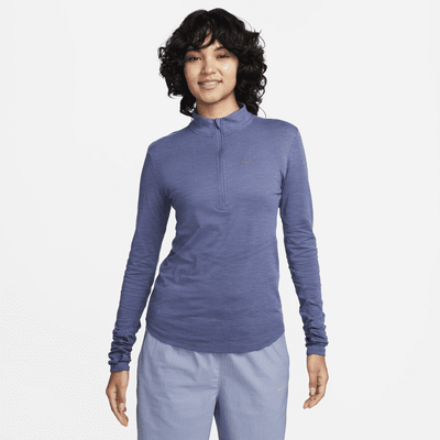 Nike Womens Sweatshirt Dri Fit Long Sleeves Running Boat Neck Gray