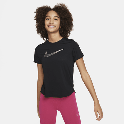 Nike One Older Kids' (Girls') Dri-FIT Short-Sleeve Training Top. Nike AT